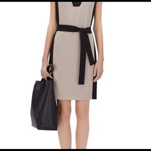 Hugo Boss Belted Colorblock Dress Beige/Black